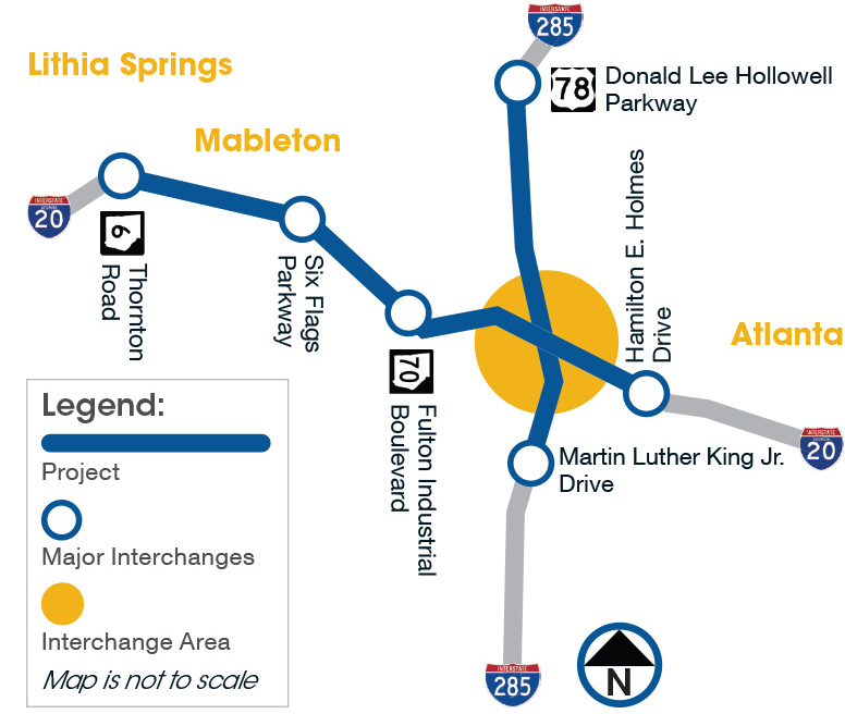 map of i 20 west I 285 I 20 West Interchange Mmip map of i 20 west